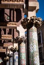 Exterior gallery of the Palau de la Musica Catalana by Lluis Domenech i Montaner. Barcelona, Catalonia. Royalty Free Stock Photo